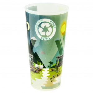 Reusable Printed Glass in Green